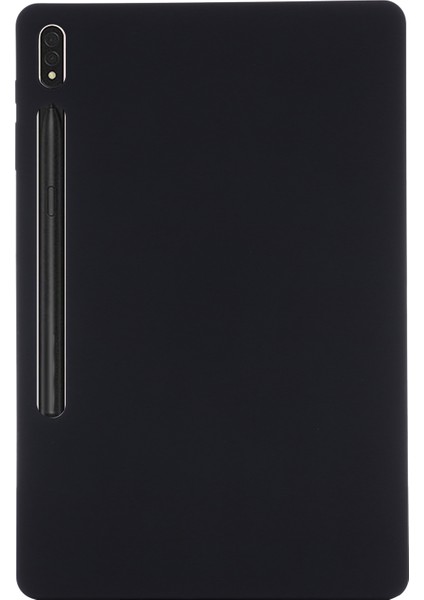Samsung Galaxy Tab S9 Fe+Sıvı Silikon Kılıf Yumuşak Dokunmatik Tablet Kapağı-Siyah (Yurt Dışından)