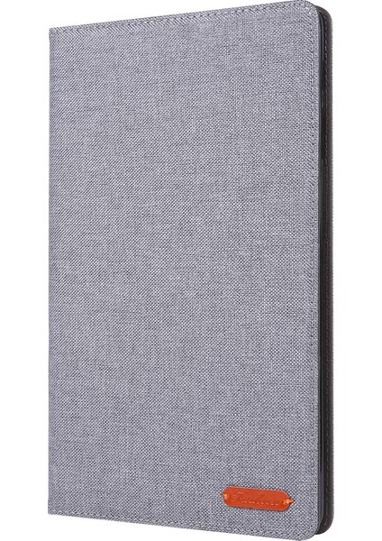 Kumaş Dokulu Kart Yuvaları Stand Deri Kılıf Samsung Galaxy Tab A 10.1(2019)T510/T515-GRI (Yurt Dışından)