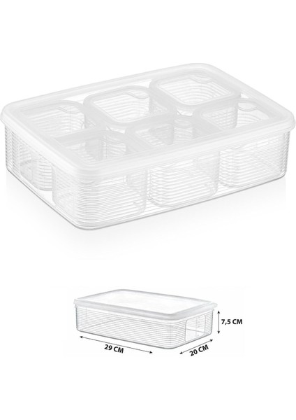 7 Parça Şeffaf Çok Amaçlı Hava Almaz Sızdırmaz Kahvaltı Sunum Seti, Turuncu modelleri