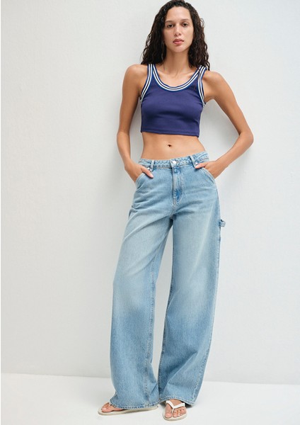 Kimberly 90LAR Gölgeli Açık Mavi Jean Pantolon 1010626-90566