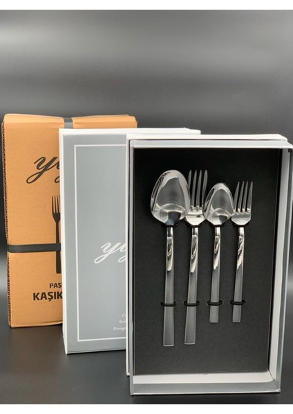 12 Kişilik Parlak Çelik Düz Kaşık Çatal Seti, 60 Parça, Beyaz Renk, Zarif ve Şık Tasarım fiyatları