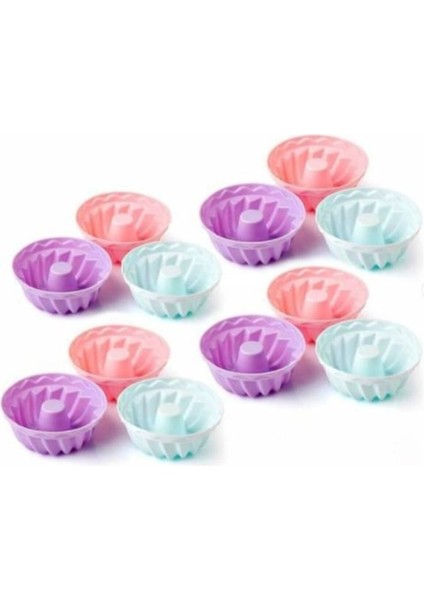 Çok Renkli Silikon Kek ve Muffin Kalıbı Seti, 6'lı, Yumuşak ve Dayanıklı Materyal