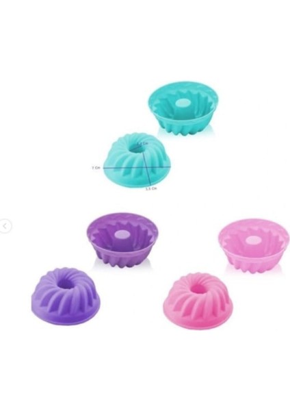 Çok Renkli Silikon Kek ve Muffin Kalıbı Seti, 6'lı, Yumuşak ve Dayanıklı Materyal fırsatları
