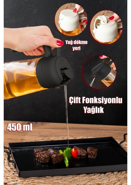 Çok Amaçlı Cam Sprey Şişe, 900 ml, Siyah, Sızdırmaz, Çok Yönlü Kullanım