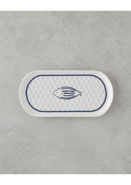 Seramik Kayık Tabak 22 cm, Mavi-yeşil, şık ve kullanışlı mutfak aksesuarı