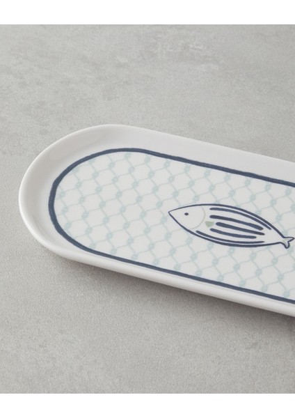 Seramik Kayık Tabak 22 cm, Mavi-yeşil, şık ve kullanışlı mutfak aksesuarı