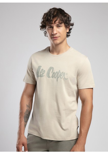 Yuvarlak Yaka Bej Erkek T-Shirt 252 Lcm 242019 New Drawıng Bej