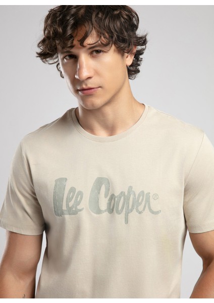 Yuvarlak Yaka Bej Erkek T-Shirt 252 Lcm 242019 New Drawıng Bej modelleri