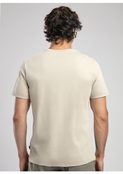 Yuvarlak Yaka Bej Erkek T-Shirt 252 Lcm 242019 New Drawıng Bej fırsatları