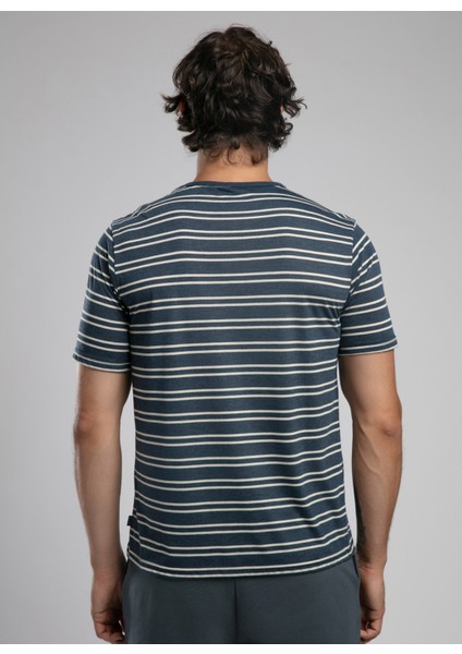 Yuvarlak Yaka Indigo Erkek T-Shirt 252 Lcm 242062 Jevon Indigo-Ekru modelleri