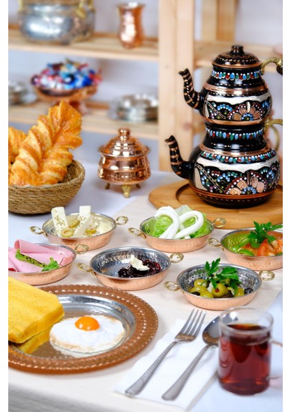 Mini bakır sahan 11 cm, şık ve kullanışlı küçük kızartma tava, pratik mutfak arkadaşı