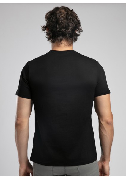 Yuvarlak Yaka Siyah Erkek T-Shirt 252 Lcm 242035 Rıc Siyah modelleri