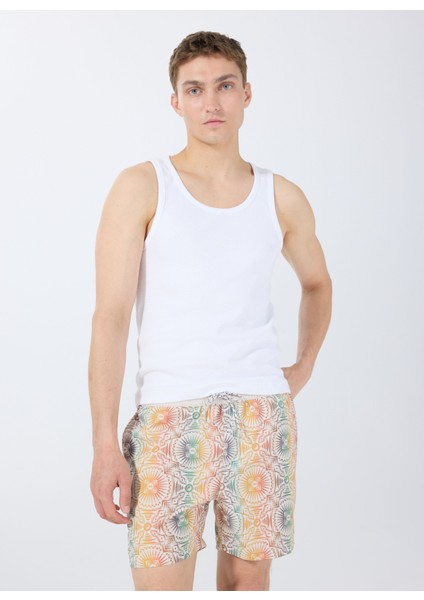 Vacay Lb EBYJV00144 Bej Regular Fit Düz Erkek Şort Mayo