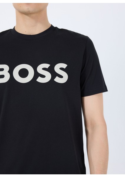 Bisiklet Yaka Siyah Erkek T-Shirt Thinking fırsatları