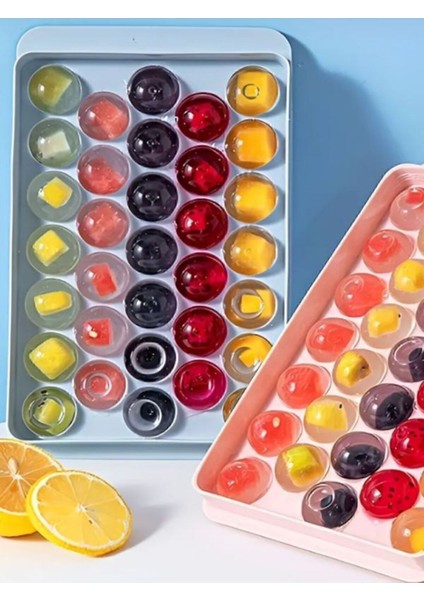 Kapaklı Yuvarlak Buz Kalıbı, 33 Hazneli, Kokteyl ve Sunum İçin Uygun 170x100 Plastik fırsatları