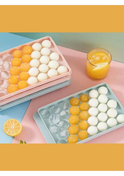 Kapaklı Yuvarlak Buz Kalıbı, 33 Hazneli, Kokteyl ve Sunum İçin Uygun 170x100 Plastik indirimleri