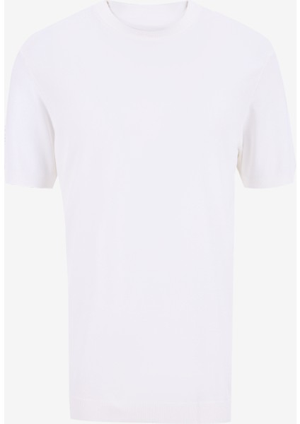 Bisiklet Yaka Basic Düz Kırık Beyaz Erkek Kazak F5SM-KZK 2937