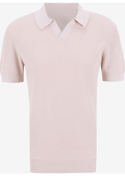 Polo Yaka Basic Jakarlı Vizon Erkek Kazak F5SM-KZK 2087