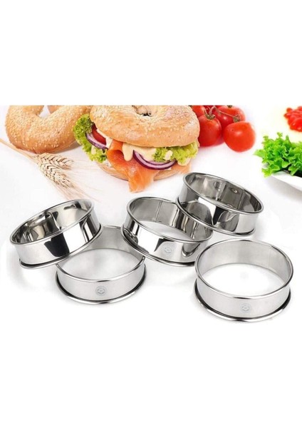 Gri 10cm Hamburger Ekmek Kalıbı, Çelik, Pratik ve Şık Mutfak Gereci