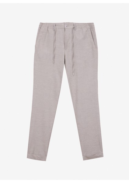 Bağlamalı Bel Normal Paça Slim Fit Açık Gri Erkek Pantolon ACE001252270_AGR