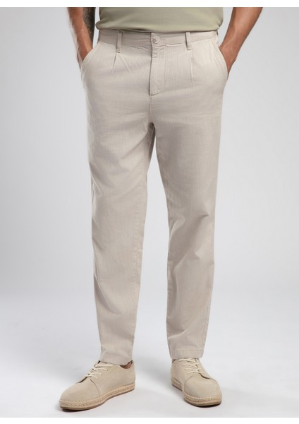Normal Bel Regular Tapered Ekru Erkek Chino Pantolon 252 Lcm 221005 Zarse 1 Ekru