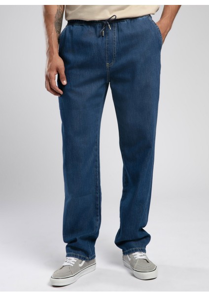 Lastikli Bel Straight Erkek Denim Pantolon 252 Lcm 121067 Loose Myles Mıd Blue fiyatları