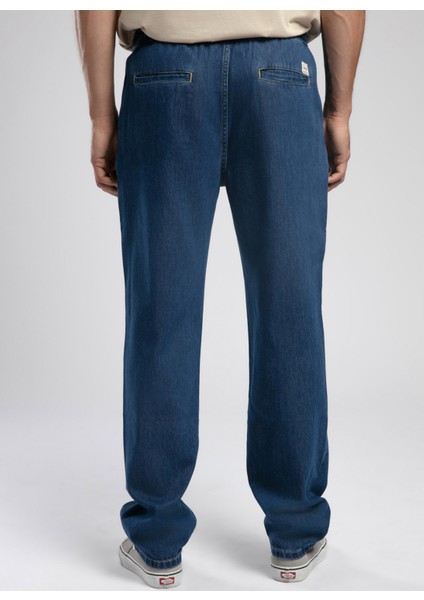 Lastikli Bel Straight Erkek Denim Pantolon 252 Lcm 121067 Loose Myles Mıd Blue fırsatları