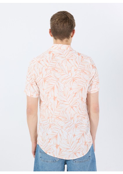 Standart Yeşil Desenli Erkek Gömlek M5GH75WD4Z2P34M Ss Eco Rayon Oıl