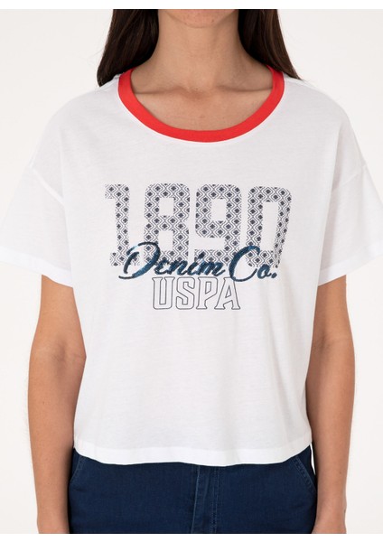 Bisiklet Yaka Beyaz Kadın T-Shirt D-Gıanna indirimleri