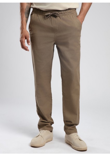 Normal Bel Regular Straight Deve Tüyü Erkek Chino Pantolon 252 Lcm 221003 New Beach Camel