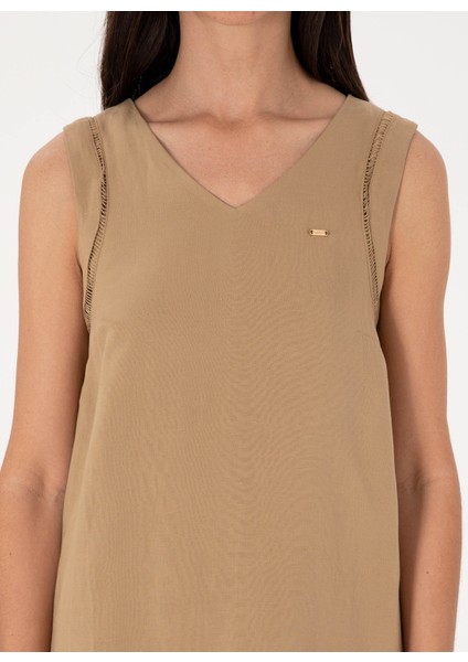 V Yaka Vizon Diz Üstü Kadın Elbise Monrey indirimleri