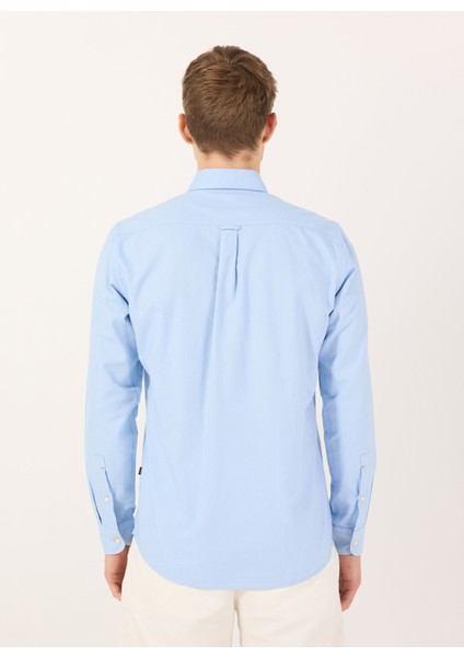 Regular Fit Gömlek Yaka Açık Mavi Erkek Gömlek Rickert_m indirimleri