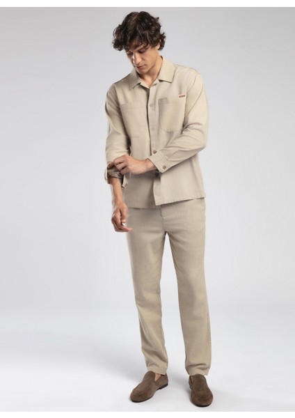 Normal Bel Regular Tapered Bej Erkek Chino Pantolon 252 Lcm 221006 Zarse 2 Bej