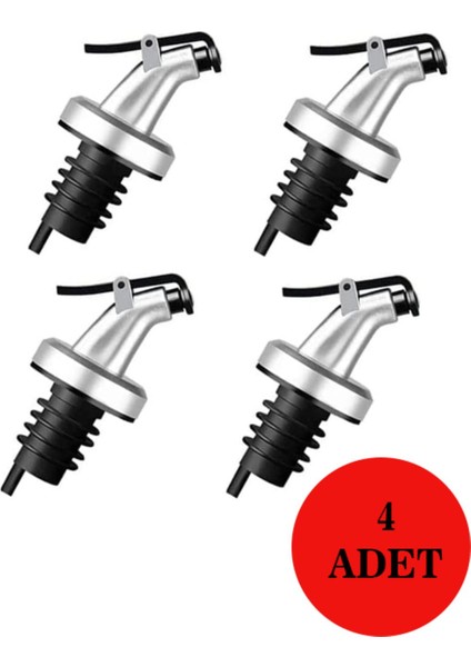 Cam şişe ucu tıpası, akıtmaz, yağlık ve sıvı şişe aparatı, 4'lü renk: siyah