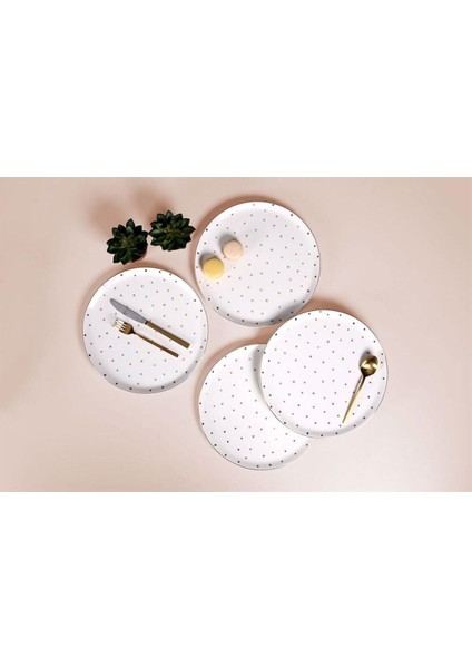 20cm Porselen Düz Tabak, şık ve sade tasarım, tek parça, BPA free, ideal sofralar için