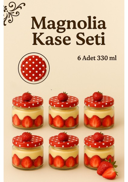 Renkli Kapaklı 6'lı Cam Bardak Seti, 330 cc, Tatlı ve Puding için ideal, şık ve kullanışlı.