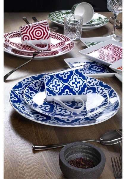 Renkli 24 Parça 6 Kişilik Porselen İkram Takımı, BPA Free, Şık ve kullanışlı. indirimleri