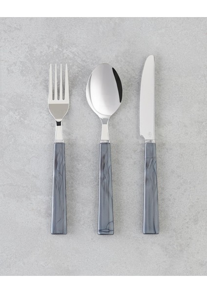 Paslanmaz Çelik 18 Parça Çatal Kaşık Bıçak Takımı, 6 Kişilik, Şık ve dayanıklı set