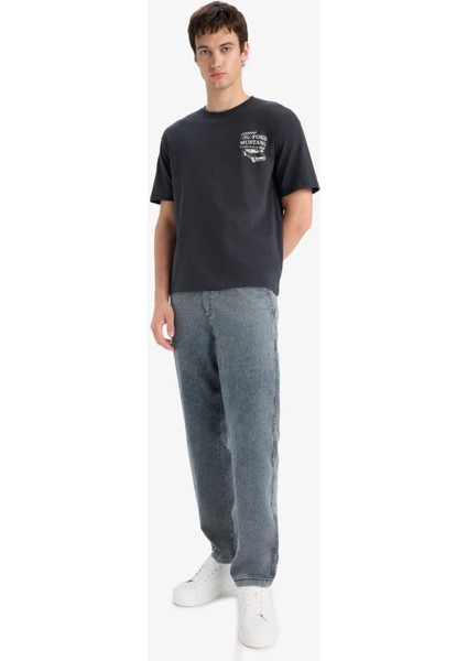 Yazlık Wide Leg Geniş Kalıp Beli Lastikli Geniş Paça Jean Kar Yıkamalı Pantolon F3904AX25SM fırsatları