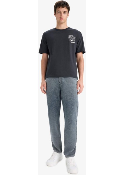 Yazlık Wide Leg Geniş Kalıp Beli Lastikli Geniş Paça Jean Kar Yıkamalı Pantolon F3904AX25SM indirimleri