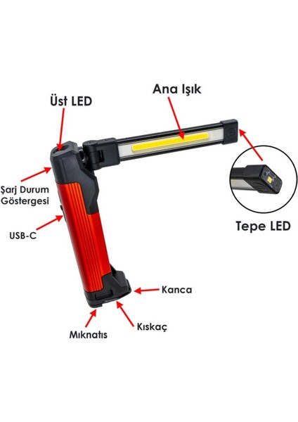 Izeltaş Cob LED Katlanır Çalışma Lambası 400 Lm fiyatları