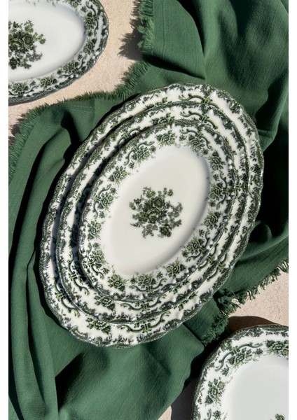 Yeşil 2'li 25 cm Porselen Kayık Sunum Seti, şık ve kullanışlı. Mikrodalga uyumlu. modelleri