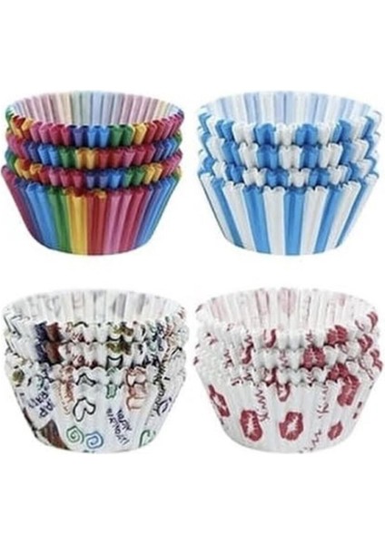 Çok Renkli 200'lü Muffin ve Cupcake Kek Kalıbı, Karbon Çelik, Eğlenceli Tasarım modelleri