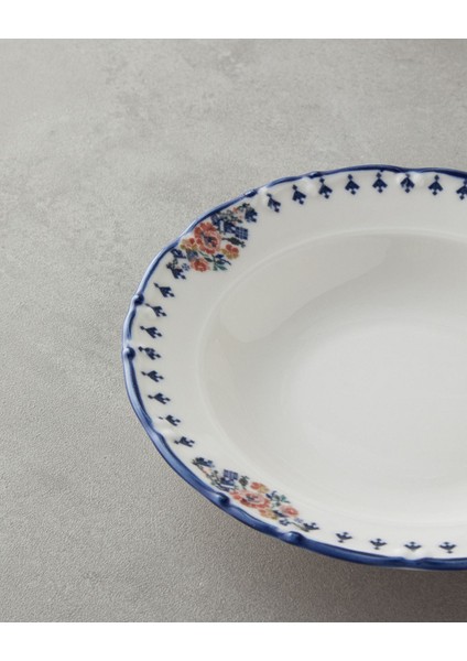 Renkli 12 Parça Porselen Yemek Takımı, 4 Kişilik, Şık ve Zarif Tasarım
