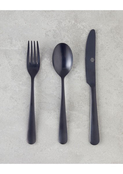 Şık 18 Parça Paslanmaz Çelik Çatal Kaşık Bıçak Takımı, 6 Kişilik Siyah Renk fiyatları