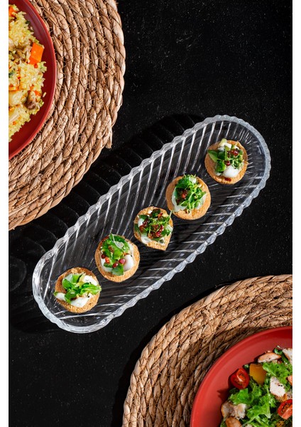 Şeffaf Cam Sunum Tabağı, 28 cm, Şık ve Kullanışlı, BPA Free, Çerez ve Servis İçin