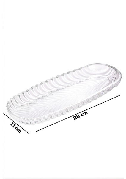 Şeffaf Cam Sunum Tabağı, 28 cm, Şık ve Kullanışlı, BPA Free, Çerez ve Servis İçin fırsatları