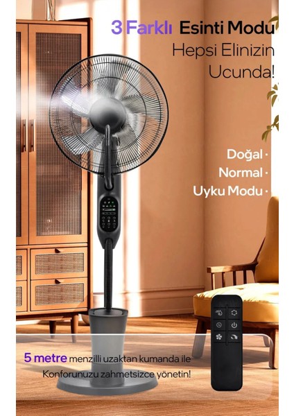 Buzlu Vantilatör Buharlı Nemlendirici Fan | Zaman Ayarlı | 2.8 Litre | 75° Oda Soğutucu | Dijital modelleri