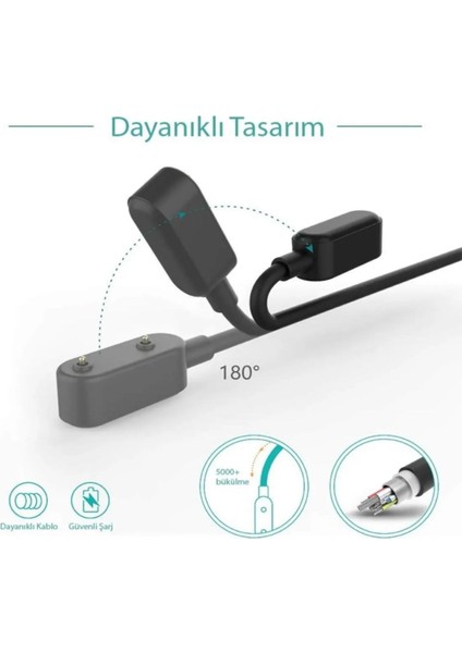 Huawei Watch Fit 4 / 4pro / Fit 3 / Fit 2 / Fit 2 Classic / Fit 2 Elegant Edition Uyumlu USB Girişli Şarj Kablosu Değerlendirmeleri