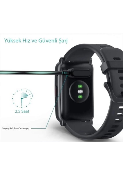 Huawei Watch Fit 4 / 4pro / Fit 3 / Fit 2 / Fit 2 Classic / Fit 2 Elegant Edition Uyumlu USB Girişli Şarj Kablosu Değerlendirmeleri